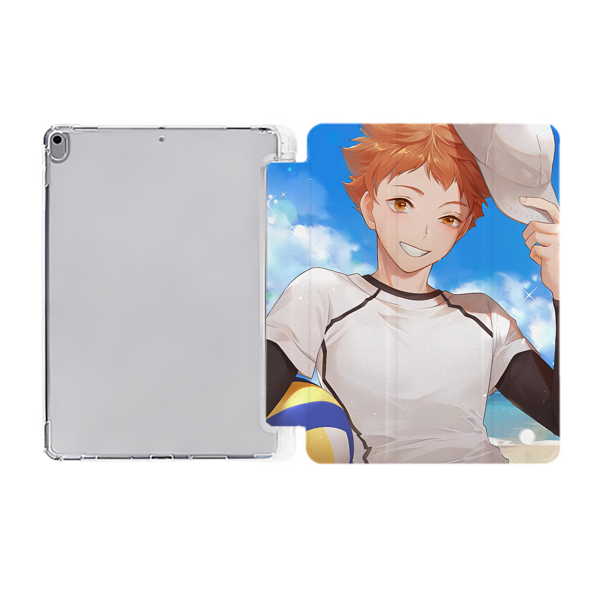 （画像用） ハイキュー!! Haikyu!! IPad ケース ペン収納付き 三つ折りスタンド PUレザー×シリコン 対応機種9.5/10.5/10.9インチ